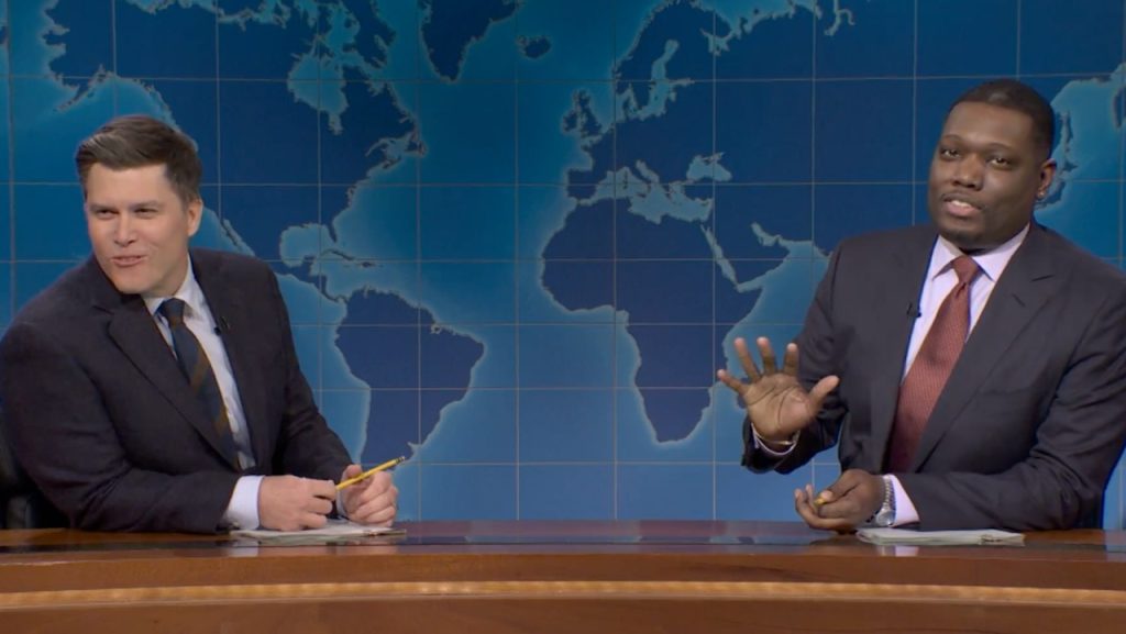 Michael Che Surprises Colin Jost with Joke Swap